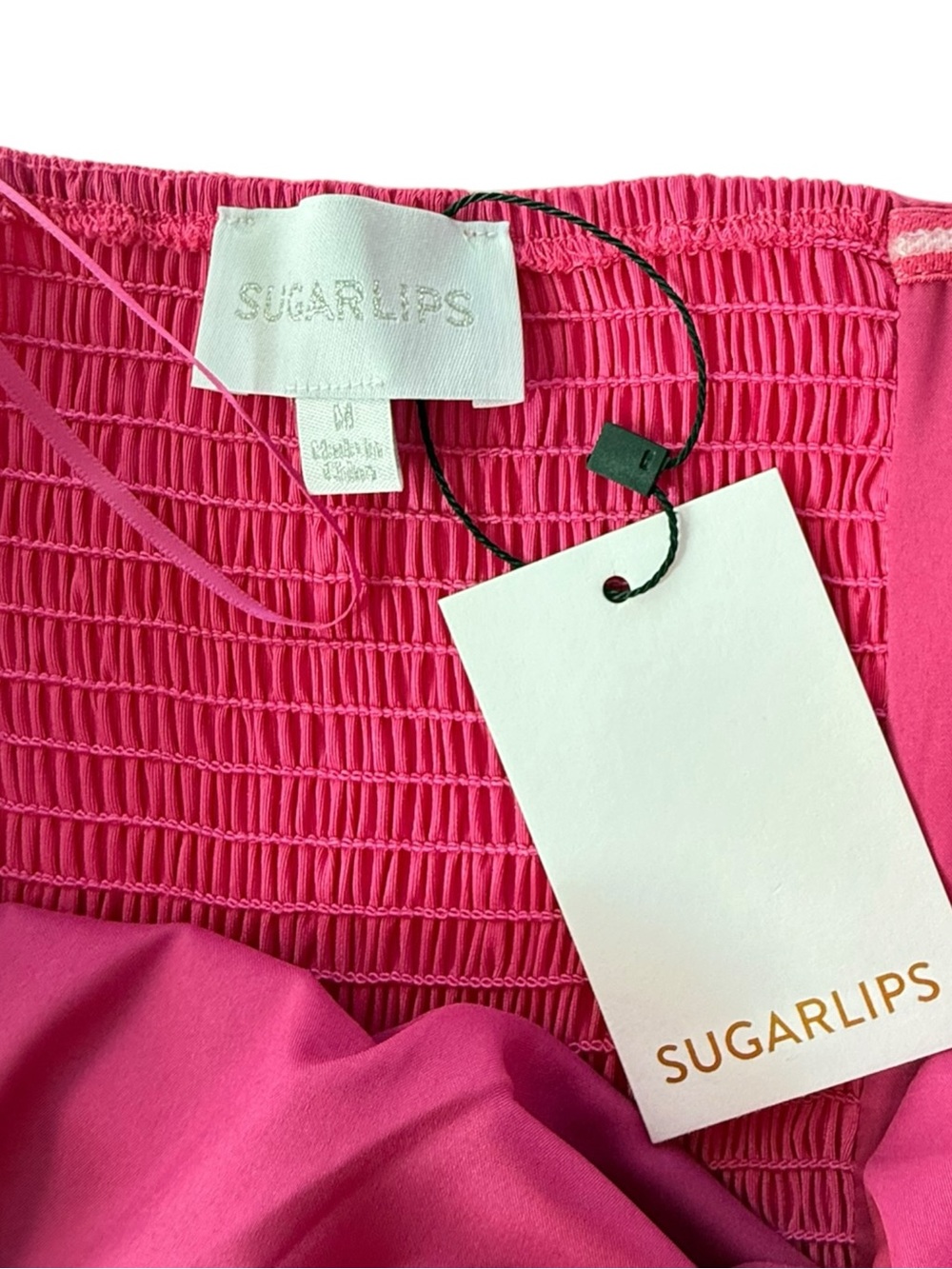 Sugarlips Women Strapless Mini Dress Hot Pink Bubble Skirt Smocked Back M NWT - Picture 9 of 12